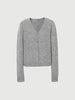 Cardigan gris à col en V et boutons en cachemire
