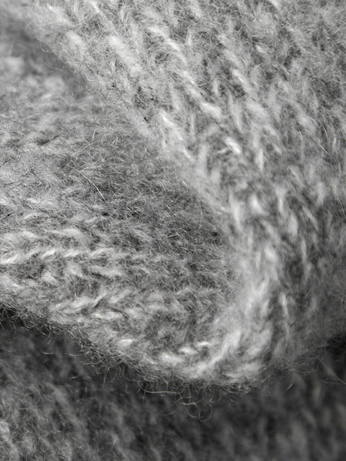 Load image 1 in gallery view. Gray cashmere V-neck cardigan with buttons