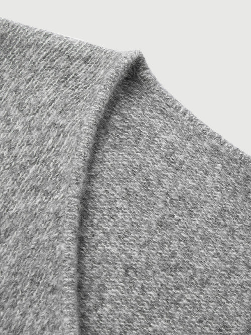 Load image 1 in gallery view. Gray cashmere V-neck cardigan with buttons