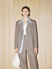 Women's Khaki Peak Lapel Classic Fit Woolen Blazer