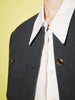 Women's Premium Drak Gray Classic Pure Wool Short Jacket Suit