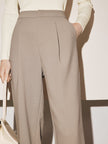 Women's Khaki Stable Straight Leg Cuffed Trousers