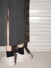 Women's Dark Gray Straight Woolen Short Skirt