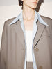 Women's Khaki Peak Lapel Classic Fit Woolen Blazer