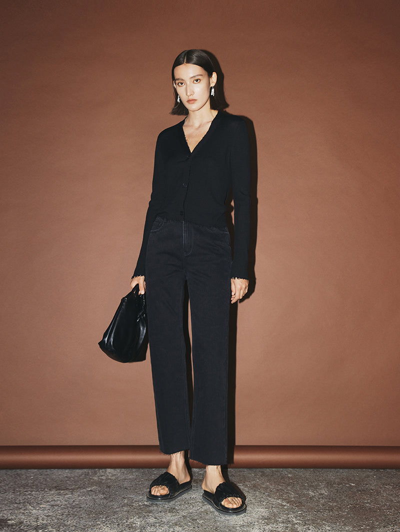 Women's Black Skinny Fit Middle Waist Jeans