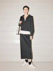 Women's Dark Gray Straight Woolen Short Skirt