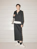 Women's Dark Gray Straight Woolen Short Skirt