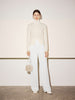Women's White V Neck Knit Cashmere Cardigan