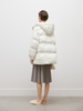 Women's White Warm Goose Puffer Hooded Jacket