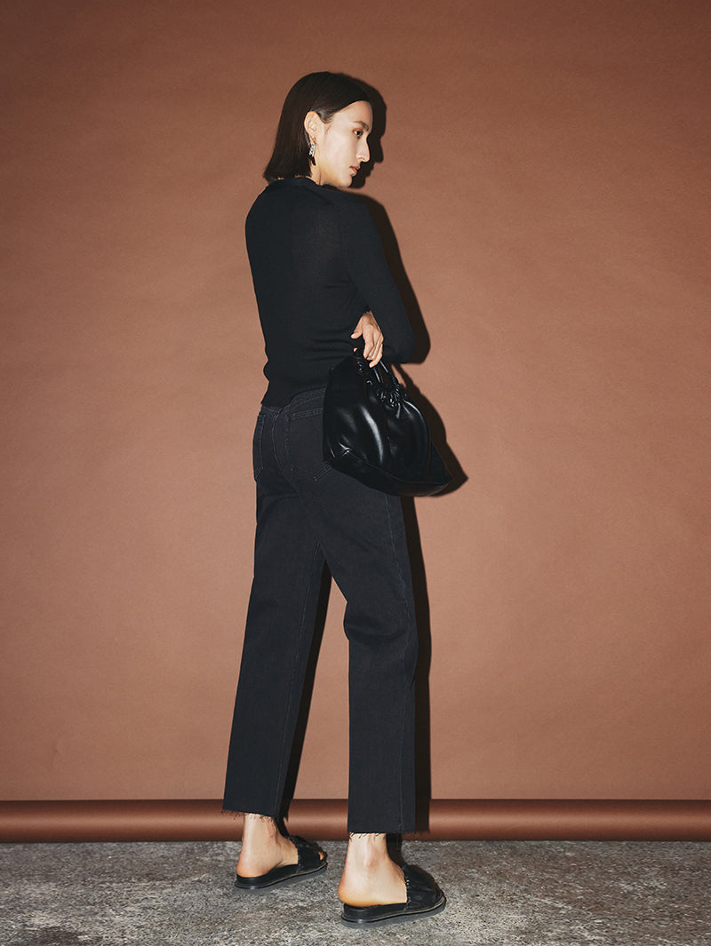 Women's Black Skinny Fit Middle Waist Jeans