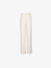 Women's White Regular Fit High Waist Leg Slit Trousers
