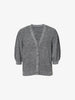 Women's Gray Brioche Stitch Puff Sleeve Top