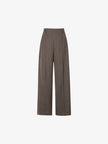 Women's Caramel Herringbone Plaid Wide Leg Trousers