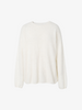 Women's White Casual Round Neck Cashmere Sweater