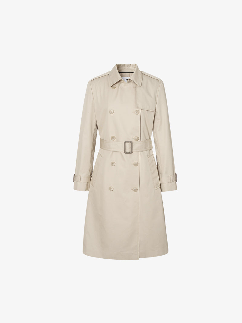 Manteau trench double boutonnage beige avec ceinture