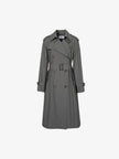 Manteau trench en coton gris, double boutonnage