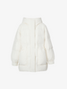 Women's White Warm Goose Puffer Hooded Jacket