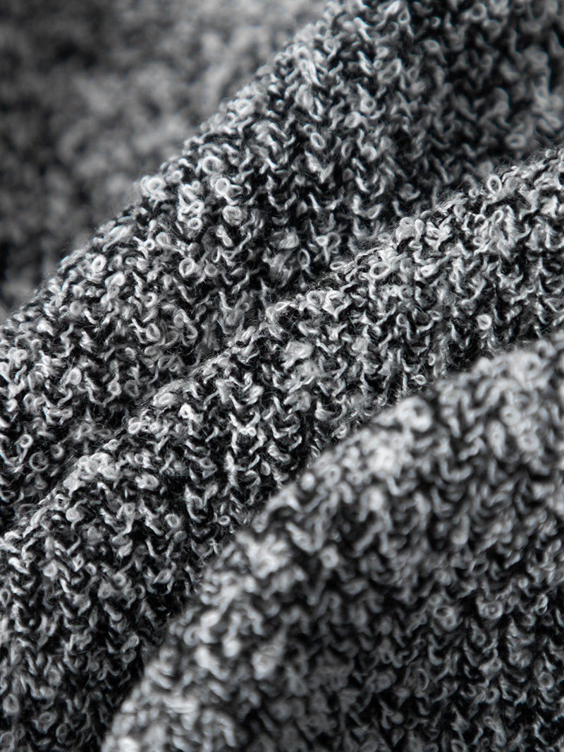 Women's Grey Brioche Stitch Puff Sleeve Top