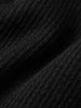 Women's Black V Neck Long Sleeve Lyocell Wool Silk Knit Top