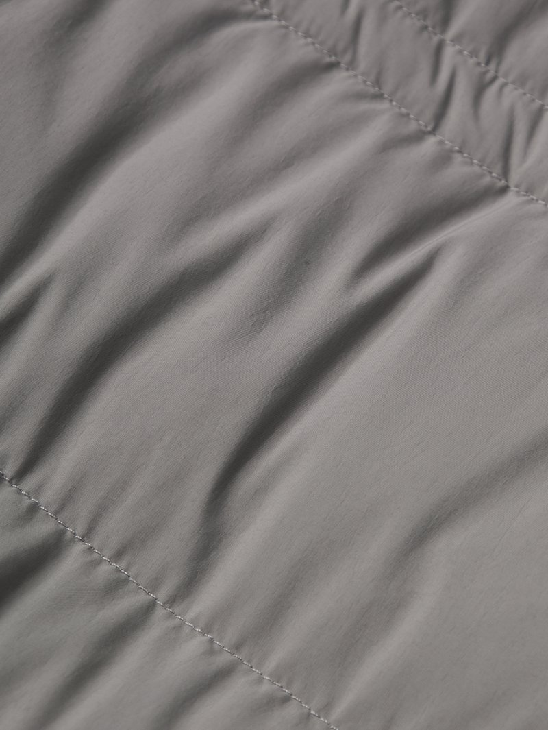 Women's Gray Warm Goose Puffer Hooded Jacket with Fur