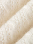 Women's White V Neck Knit Cashmere Cardigan
