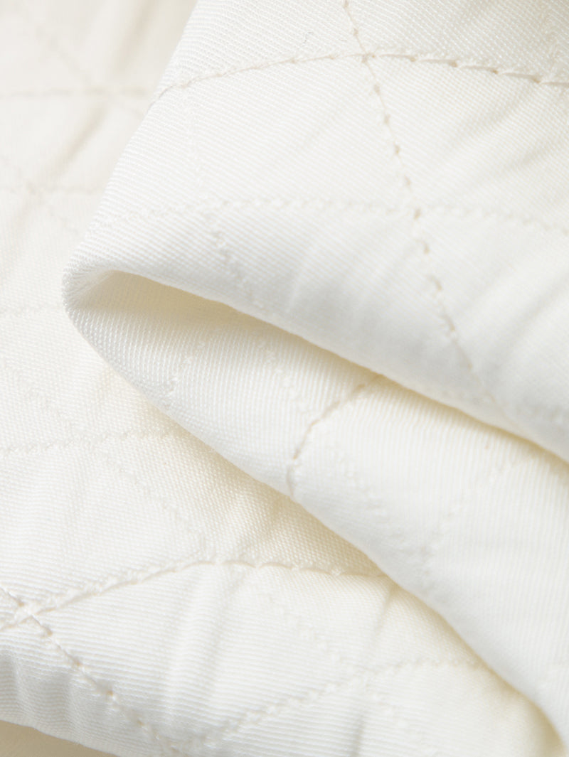 Women's White Classic Collar Cotton Short Jacket