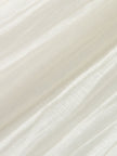 Women's White V Neck Pleat Design Long Sleeve Blouse