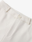 Women's White Regular Fit High Waist Leg Slit Trousers