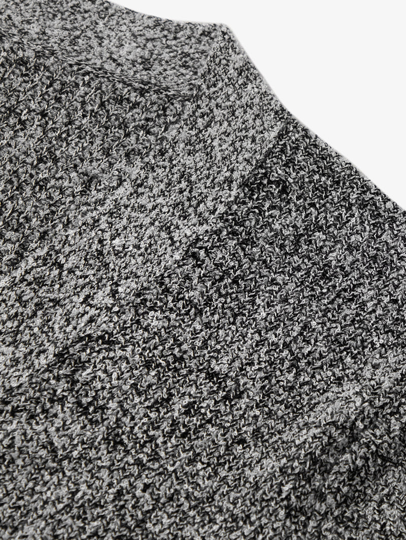 Women's Grey Brioche Stitch Puff Sleeve Top