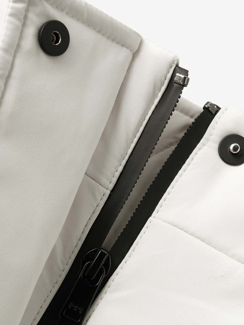 Women's White Waterproof Goose Long Puffer Jacket