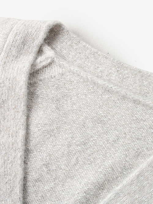 Carica immagine 1 in visualizzazione galleria. Women's Gray V Neck Drop Shoulder Knit Cardigan
