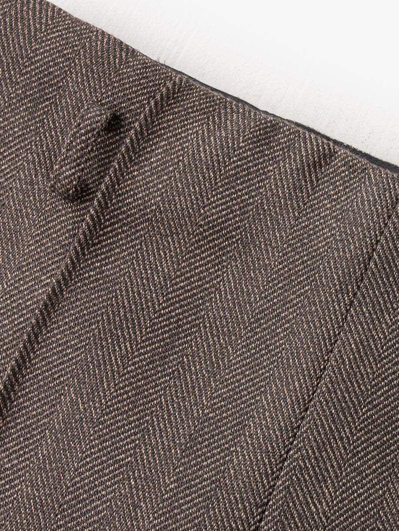 Women's Caramel Herringbone Plaid Wide Leg Trousers