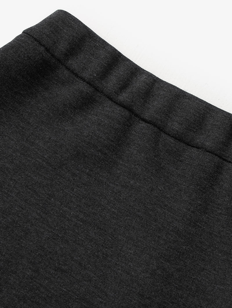 Women's Dark Gray Straight Woolen Short Skirt