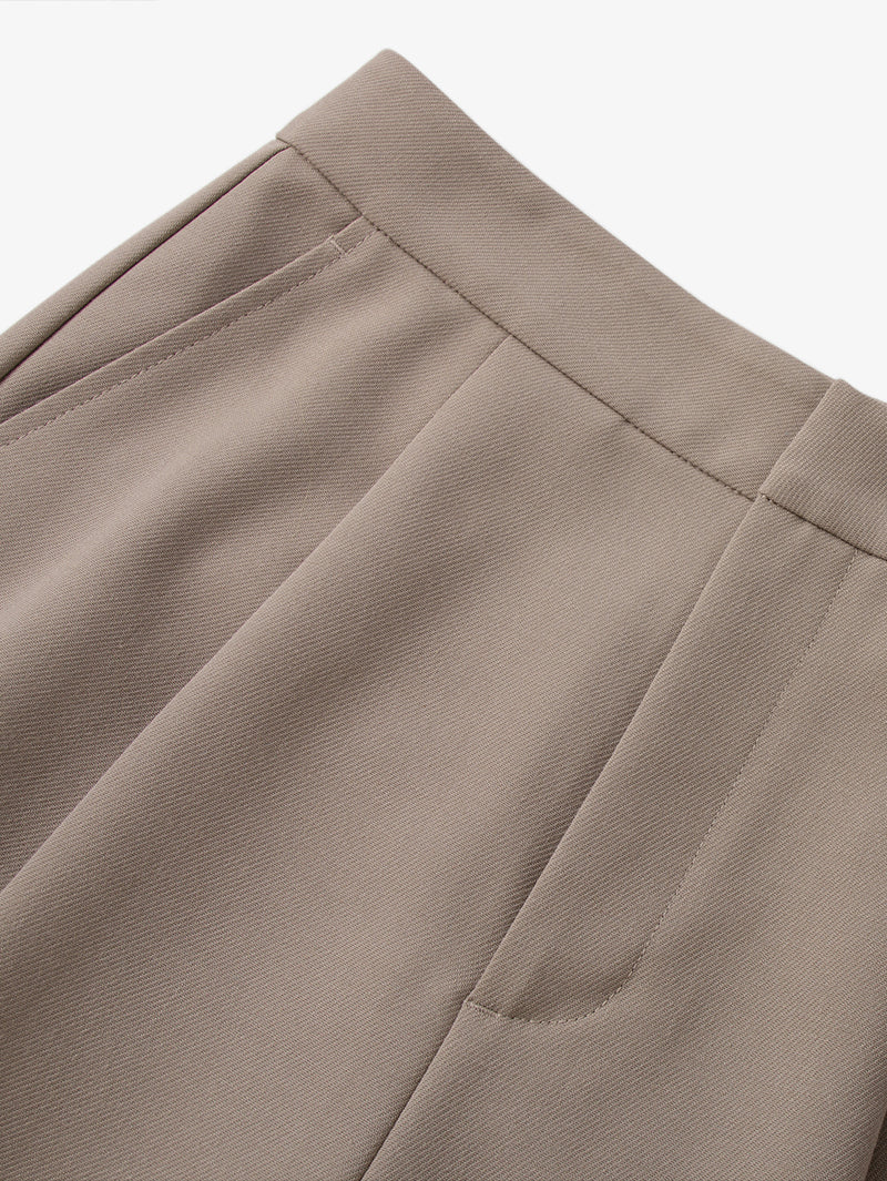 Women's Khaki Stable Straight Leg Cuffed Trousers