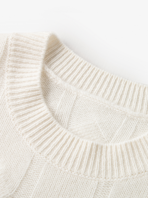 Load image 1 in gallery view. Ecru cashmere sweater