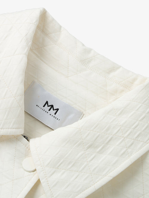 Charger l'image 1 dans la galerie. Women's White Classic Collar Cotton Short Jacket