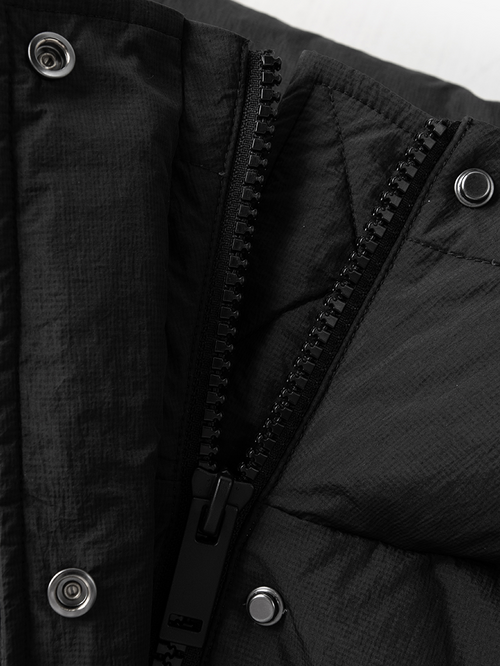 Load image 1 in gallery view. Women's Black Oversize Silhouette Goose Puffer Jacket with Hood